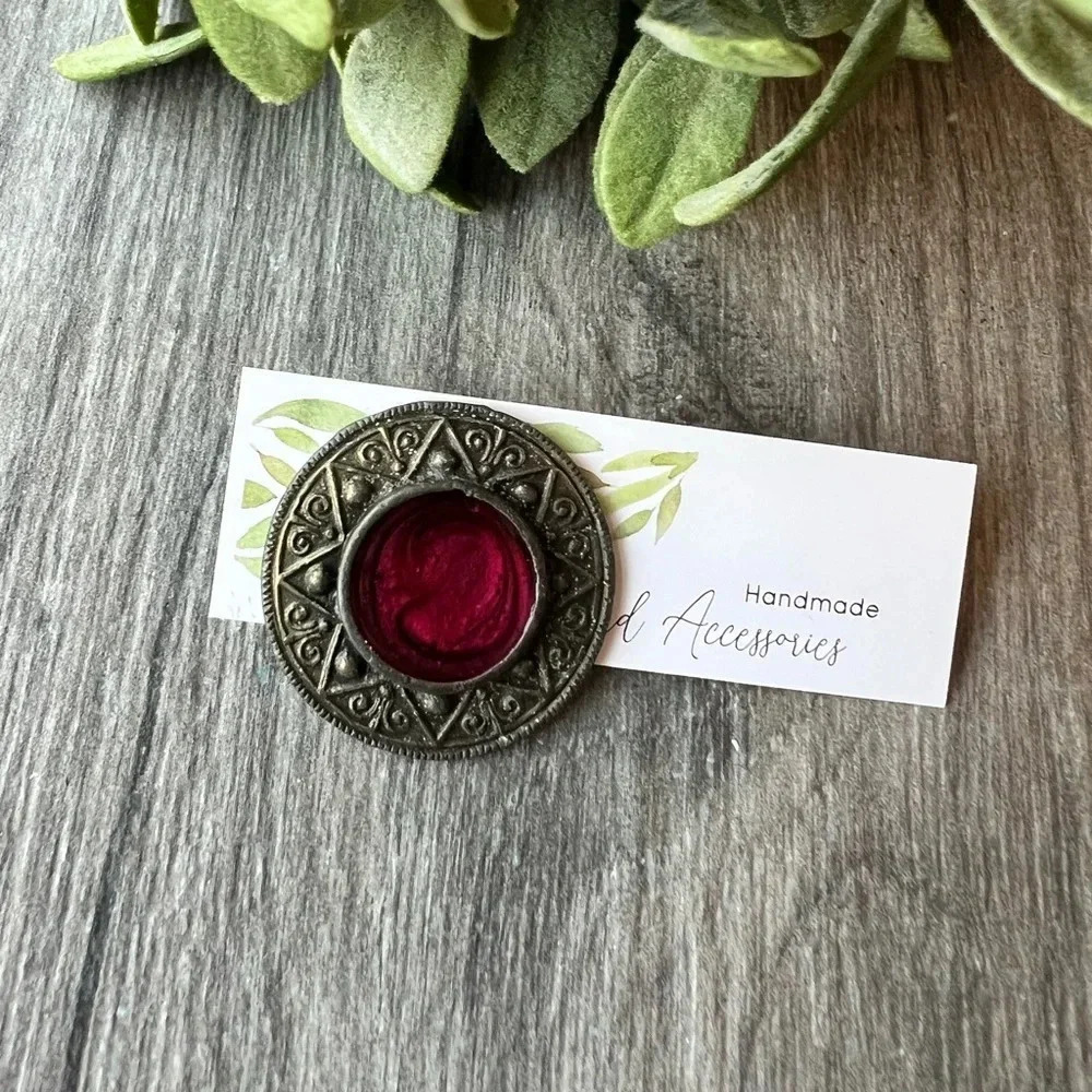 Burgundy Brooch